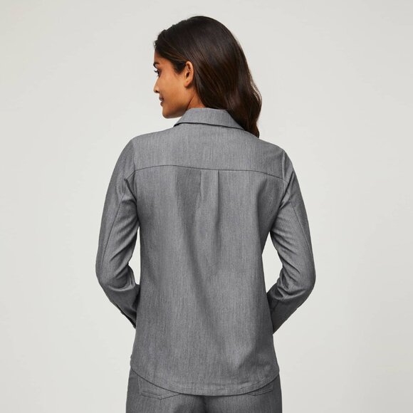 NWT FIGS NALA LONG SLEEVE SCRUB POLO--GRAPHITE GREY--SIZE SMALL--IN PACKAGING - Picture 4 of 10